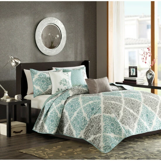 Top 10 โ๏ธ Madison Park Montecito 6 Piece Reversible Coverlet Set Aqua ๐ 4 Top 10 โ๏ธ Madison Park Montecito 6 Piece Reversible Coverlet Set Aqua ๐ - Image 2