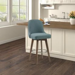 Best Pirce ✔️ Madison Park Heyes Bar Stool With Swivel Seat Blue 🌟