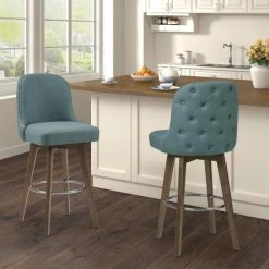 Best Pirce ✔️ Madison Park Heyes Bar Stool With Swivel Seat Blue 🌟 -Madison Park Sales unnamed file 4851