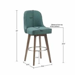 Best Pirce ✔️ Madison Park Heyes Bar Stool With Swivel Seat Blue 🌟 -Madison Park Sales unnamed file 4852