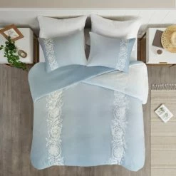 Best Pirce ✔️ Madison Park Layla Blue Cotton Duvet Cover Set 👍