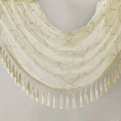 Promo 😉 Madison Park Iris Diamond Sheer Embroidered Waterfall Rod Pocket Valance - 38 X 46" White/grey 🥰 -Madison Park Sales unnamed file 4882