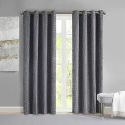 New 🔔 Madison Park Bassi Crinkle Matte Satin Single Curtain Panel Purple 🛒