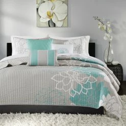 Best Pirce ๐ Madison Park Brianna Aqua Quilted Coverlet Set โ