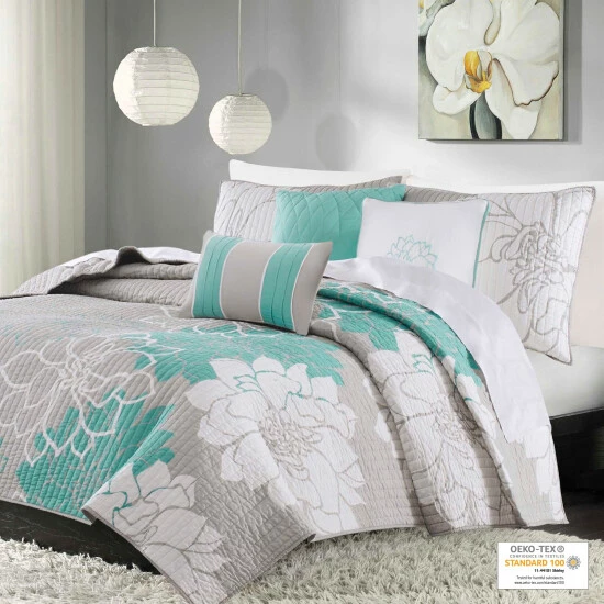 Best Pirce π Madison Park Brianna Aqua Quilted Coverlet Set β 4 Best Pirce π Madison Park Brianna Aqua Quilted Coverlet Set β - Image 2