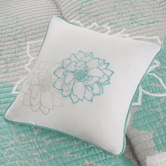 Best Pirce π Madison Park Brianna Aqua Quilted Coverlet Set β 8 Best Pirce π Madison Park Brianna Aqua Quilted Coverlet Set β - Image 6