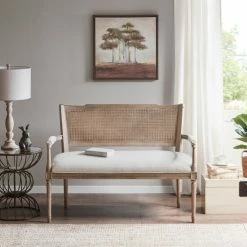 Deals 🎉 Madison Park Garfield Beige Reclaimed Natural Settee 🥰