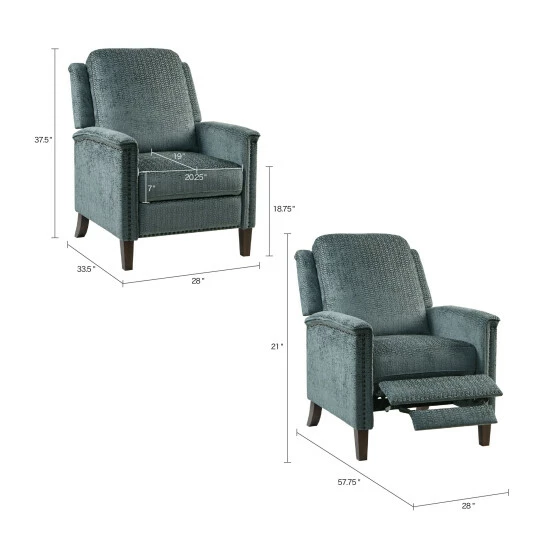 Top 10 ⭐ Madison Park Cecile Blue Push Back Recliner ✔️ 5 Top 10 ⭐ Madison Park Cecile Blue Push Back Recliner ✔️ - Image 3