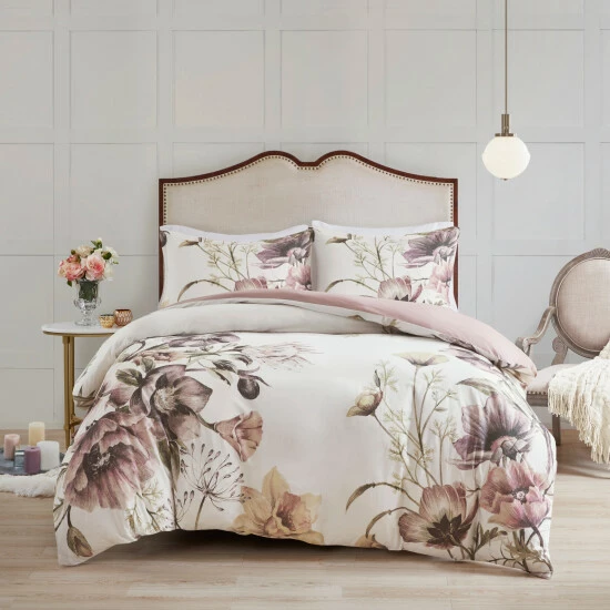 Deals ❤️ Madison Park Gisele Cotton Printed Duvet Cover Set Blue 😉 4 Deals ❤️ Madison Park Gisele Cotton Printed Duvet Cover Set Blue 😉 - Image 2