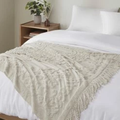 Coupon 😍 Madison Park Mila 100-percent Cotton Tufted Chenille Lightweight Throw With Fringe Tassel Ivory 🔔 -Madison Park Sales unnamed file 5134