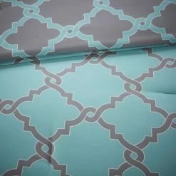 New 🥰 Madison Park Essentials Concord Aqua/ Grey Reversible Complete Comforter And Cotton Sheet Set 🛒 -Madison Park Sales unnamed file 5138