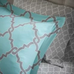 New 🥰 Madison Park Essentials Concord Aqua/ Grey Reversible Complete Comforter And Cotton Sheet Set 🛒 -Madison Park Sales unnamed file 5139