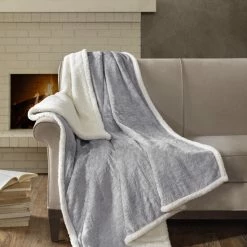 Promo ✔️ Madison Park Celia Oversized Textured Plush Berber Throw Grey 🧨 -Madison Park Sales unnamed file 5207