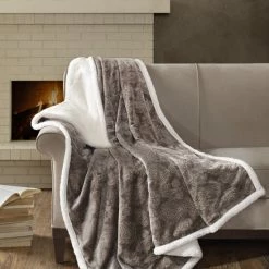 Promo ✔️ Madison Park Celia Oversized Textured Plush Berber Throw Grey 🧨 -Madison Park Sales unnamed file 5209