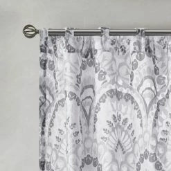 Coupon 👍 Madison Park Cyrene Printed Burnout Sheer Single Curtain Panel Seafoam 👏 -Madison Park Sales unnamed file 5219