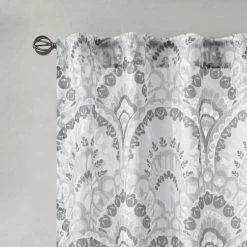 Coupon 👍 Madison Park Cyrene Printed Burnout Sheer Single Curtain Panel Seafoam 👏 -Madison Park Sales unnamed file 5220