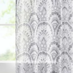 Coupon 👍 Madison Park Cyrene Printed Burnout Sheer Single Curtain Panel Seafoam 👏 -Madison Park Sales unnamed file 5222