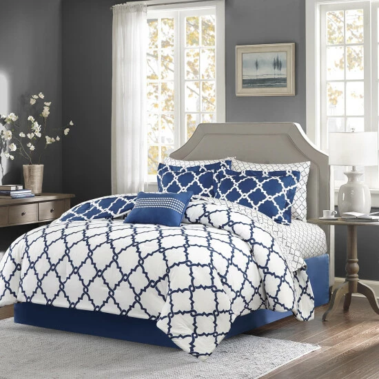 Best Sale ๐ Madison Park Essentials Cole Navy Reversible Complete Comforter Set With Cotton Bed Sheets ๐ 11 Best Sale ๐ Madison Park Essentials Cole Navy Reversible Complete Comforter Set With Cotton Bed Sheets ๐ - Image 9