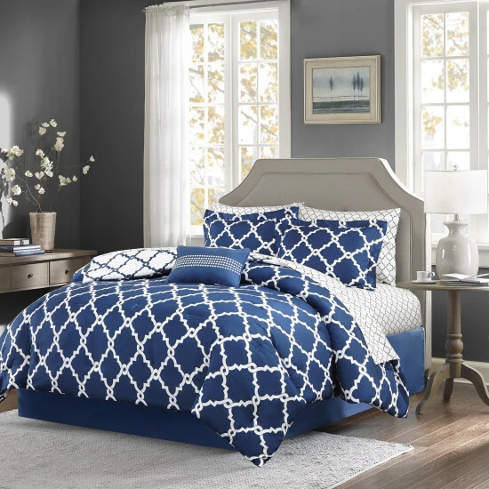 Best Sale ๐ Madison Park Essentials Cole Navy Reversible Complete Comforter Set With Cotton Bed Sheets ๐ 12 Best Sale ๐ Madison Park Essentials Cole Navy Reversible Complete Comforter Set With Cotton Bed Sheets ๐ - Image 10