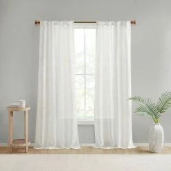 Outlet ⌛ Madison Park Calista Yarn Dye Sheer Window Panel Pair Ivory ⌛