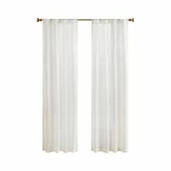 Outlet ⌛ Madison Park Calista Yarn Dye Sheer Window Panel Pair Ivory ⌛ -Madison Park Sales unnamed file 5265