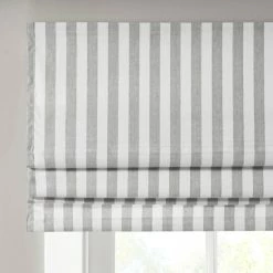 Promo 😀 Madison Park Hampton Yarn Dyed Striped Light Filtering Cordless Roman Shade Taupe 🛒 -Madison Park Sales unnamed file 5270