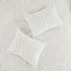 Budget 🌟 Madison Park Pansy Off White Tufted Cotton Chenille Floral Coverlet Set 😉 -Madison Park Sales unnamed file 5360