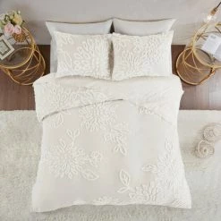 Budget 🌟 Madison Park Pansy Off White Tufted Cotton Chenille Floral Coverlet Set 😉 -Madison Park Sales unnamed file 5361