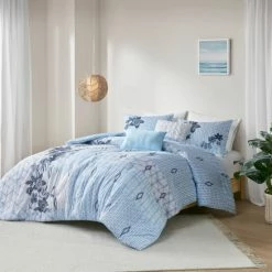 Cheap 🧨 Madison Park Asa 5 Piece Cotton Comforter Set Blue 😀