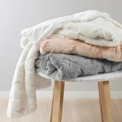 Coupon 😉 Madison Park Jane Luxury Basketweave Faux Fur Throw Grey 🎁 -Madison Park Sales unnamed file 5384