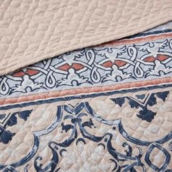 Coupon ⭐ Madison Park Ella Blue/ Blush Printed Microfiber Reversible Coverlet Set 😍 -Madison Park Sales unnamed file 5446