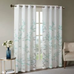Outlet 👏 Madison Park Vera Burnout Printed Window Panel Aqua ✔️ -Madison Park Sales unnamed file 545