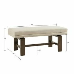 Cheapest 👏 Madison Park Ashford Natural Upholstered Accent Bench 🛒 -Madison Park Sales unnamed file 5460