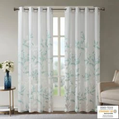Outlet 👏 Madison Park Vera Burnout Printed Window Panel Aqua ✔️ -Madison Park Sales unnamed file 547