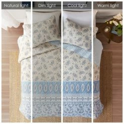 Alternative view of Cheap 😀 Madison Park Rosie Blue/ Taupe Reversible Cotton Coverlet Set 🔥