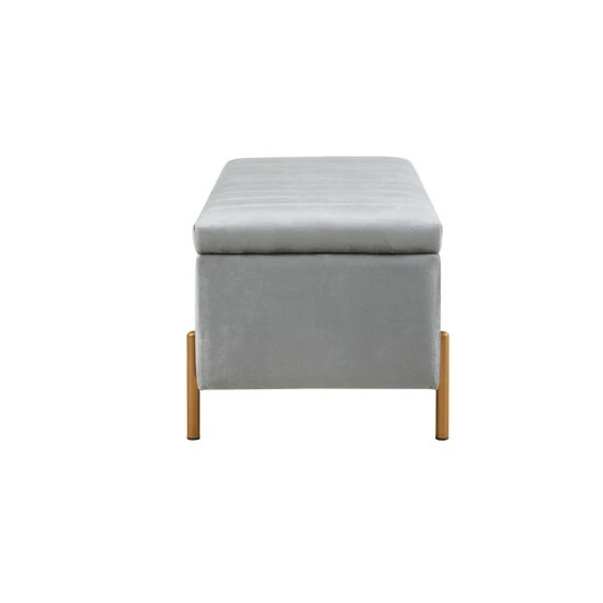 Brand new ๐คฉ Madison Park Stellar Gray Upholstered Soft Close Storage Bench With Gold Metal Legs ๐ 7 Brand new ๐คฉ Madison Park Stellar Gray Upholstered Soft Close Storage Bench With Gold Metal Legs ๐ - Image 5