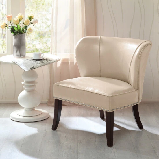 Promo ๐ฏ Madison Park Sheldon Concave Back Armless Chair--Ivory ๐ฅฐ 3 Promo ๐ฏ Madison Park Sheldon Concave Back Armless Chair--Ivory ๐ฅฐ