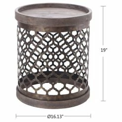 Wholesale 🌟 Madison Park Cirque Reclaimed Quatrefoil Metal Drum Grey ❤️ -Madison Park Sales unnamed file 5572