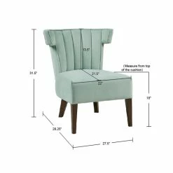 Discount 👏 Madison Park Rile Seafoam Upholstered Armless Accent Lounge Chair 👏 -Madison Park Sales unnamed file 5617