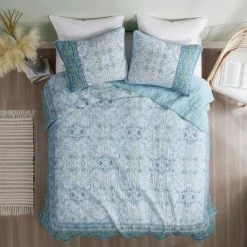 Budget 👏 Madison Park Gaia Reversible Cotton Coverlet Set Teal 🔥 -Madison Park Sales unnamed file 5647