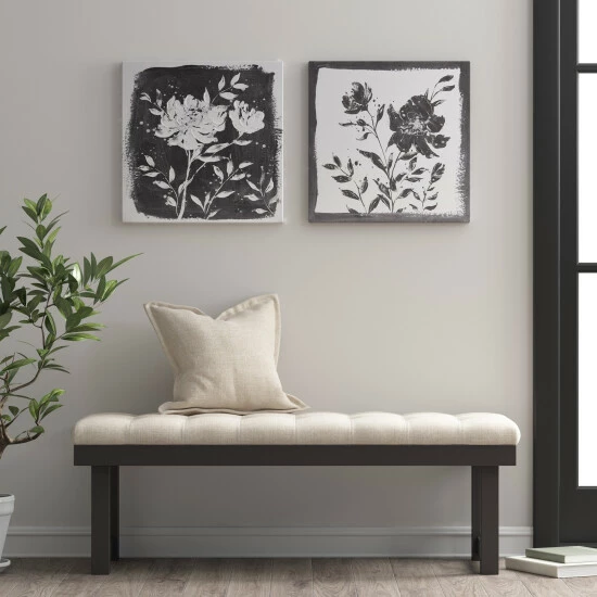 Brand new 🥰 Madison Park Cassia Black/ White Floral Embellished Canvas 2 Piece Set ✨ 3 Brand new 🥰 Madison Park Cassia Black/ White Floral Embellished Canvas 2 Piece Set ✨