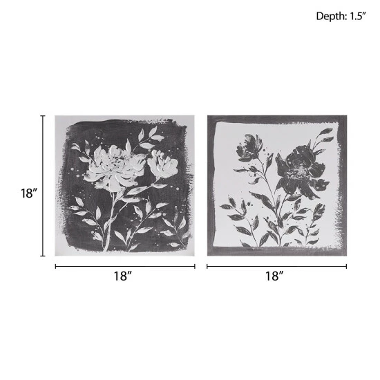 Brand new 🥰 Madison Park Cassia Black/ White Floral Embellished Canvas 2 Piece Set ✨ 12 Brand new 🥰 Madison Park Cassia Black/ White Floral Embellished Canvas 2 Piece Set ✨ - Image 10