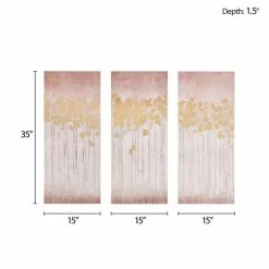 Best Pirce ⌛ Madison Park Dewy Forest Blush Abstract Gel 🧥 Coat Canvas With Metallic Foil Embellishment 3 Piece Set 🔥 -Madison Park Sales unnamed file 570