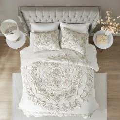 New ⭐ Madison Park Juliana Ivory/ Taupe Tufted Cotton Chenille Coverlet Set 😀 -Madison Park Sales unnamed file 5729