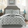 Best Pirce 🌟 Madison Park Essentials Almaden Grey Trellis Pattern Reversible Complete Comforter Set With Cotton Bed Sheets 😍 -Madison Park Sales unnamed file 5787