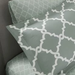 Best Pirce 🌟 Madison Park Essentials Almaden Grey Trellis Pattern Reversible Complete Comforter Set With Cotton Bed Sheets 😍 -Madison Park Sales unnamed file 5790