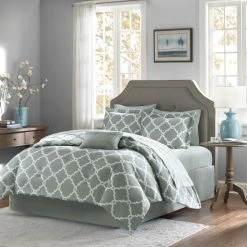 Best Pirce 🌟 Madison Park Essentials Almaden Grey Trellis Pattern Reversible Complete Comforter Set With Cotton Bed Sheets 😍 -Madison Park Sales unnamed file 5794