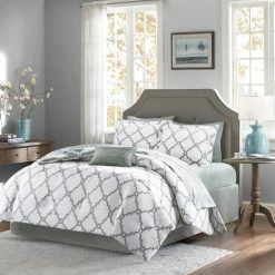 Best Pirce 🌟 Madison Park Essentials Almaden Grey Trellis Pattern Reversible Complete Comforter Set With Cotton Bed Sheets 😍 -Madison Park Sales unnamed file 5795