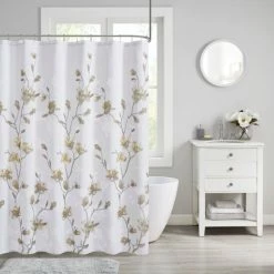 Best Sale 🌟 Madison Park Sylvan Floral Printed Burnout Shower Curtain Aqua 😀 -Madison Park Sales unnamed file 5799