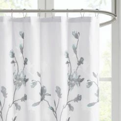 Best Sale 🌟 Madison Park Sylvan Floral Printed Burnout Shower Curtain Aqua 😀 -Madison Park Sales unnamed file 5803